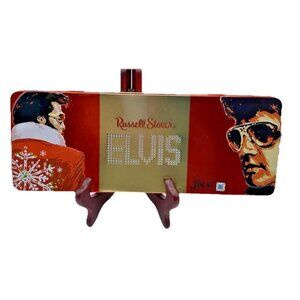 Elvis Presley Russell Stover Chocolates Candy Tin (empty) 2006 Christmas 12x4.5”